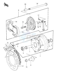 KX 80 C [KX80] (C1) [KX80] drawing REAR HUB_BRAKE_CHAIN -- 81 KX80-C1- -