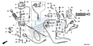 TRX680FAF TRX680 Europe Direct - (ED) drawing HANDLE LEVER/SWITCH/CABLE