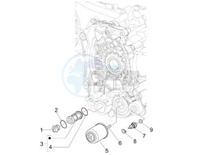 LXV 125 4T Navy (Euro 3) drawing Flywheel magneto cover - Oil filter