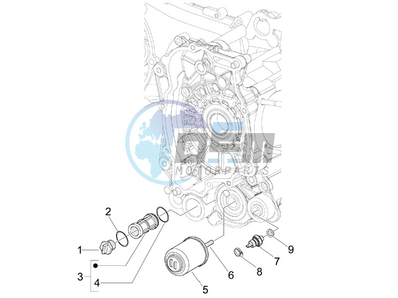 Flywheel magneto cover - Oil filter