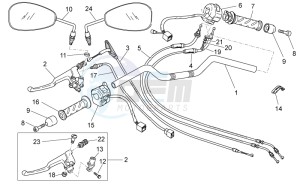 V7 Stone 750 drawing Handlebar - Controls