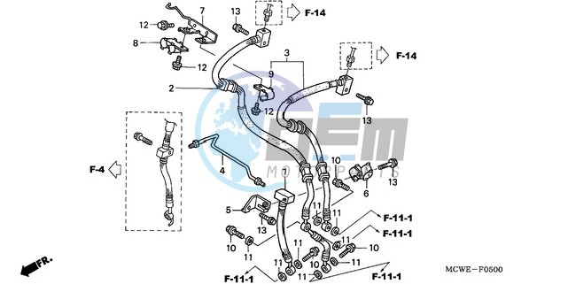 FRONT BRAKE HOSE (VFR800)