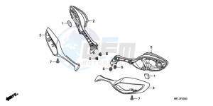 CBR1000RA9 Korea - (KO / ABS MME) drawing BACK MIRROR