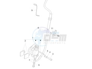 Liberty 125 4t Delivery e3 Single drawing Brakes pipes - Calipers