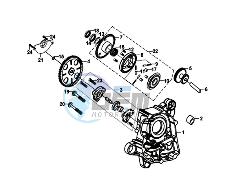 CRANKCASE DEEL RIGHT /  OIL PUMP