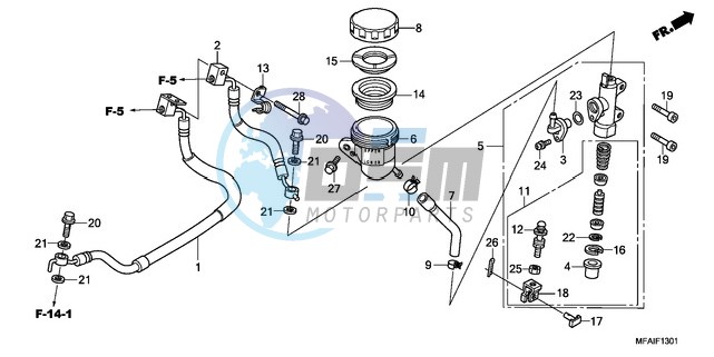 REAR BRAKE MASTER CYLINDER (CBF1000A/T/S)