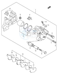 SV650 (E2) drawing REAR CALIPER (SEE NOTE)