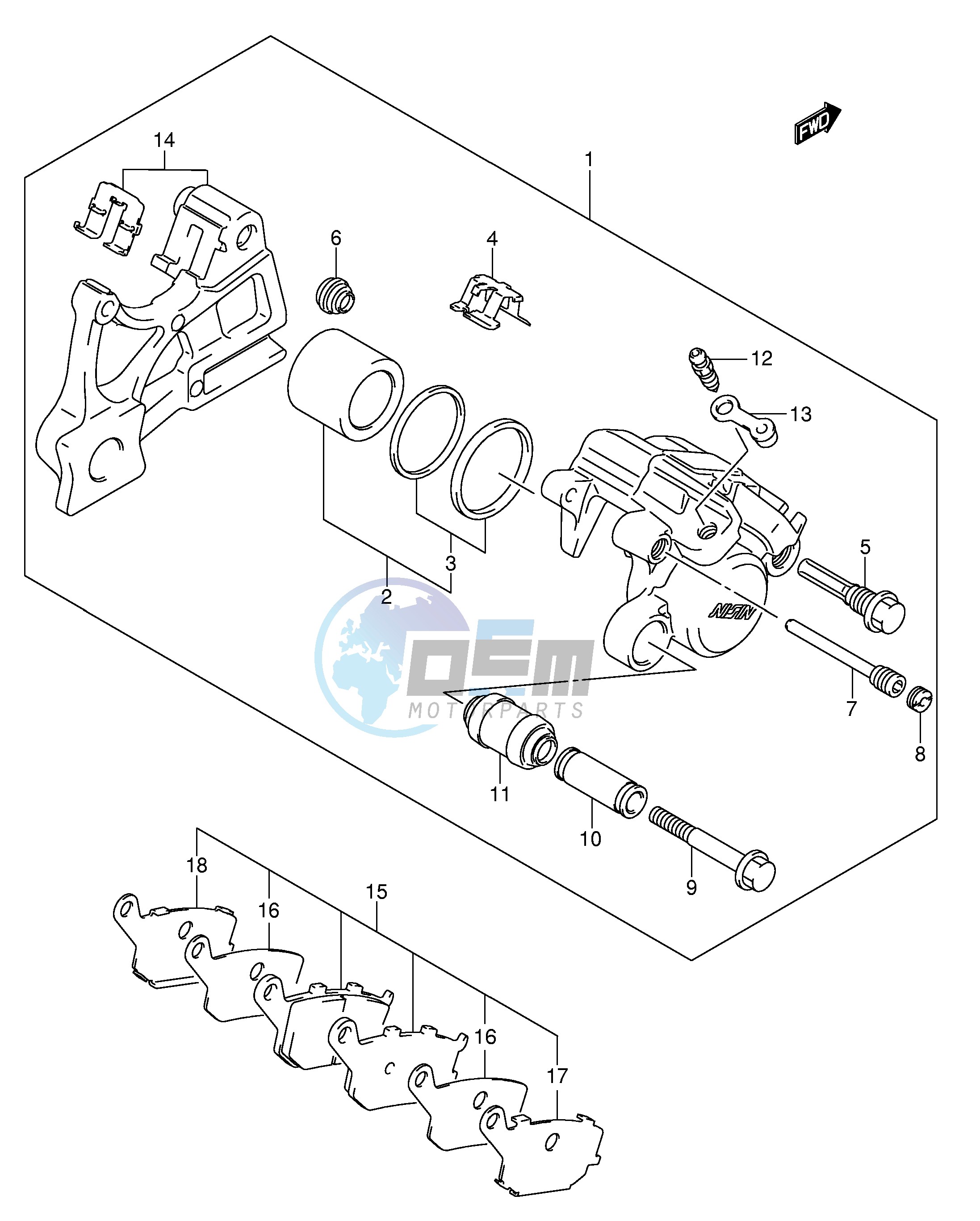 REAR CALIPER (SEE NOTE)