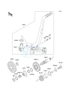 KX 250 L [KX250] (L4) [KX250] drawing KICKSTARTER MECHANISM