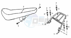 XS 125 drawing BUDDYSEAT - REAR LUGGAGE FRAME