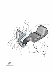 TRACER 9 GT MTT890D (BAP1) drawing EXHAUST