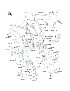 KVF 360 B [PRAIRIE 360] (B6F-B9F) B6F drawing FRONT FENDER-- S- -