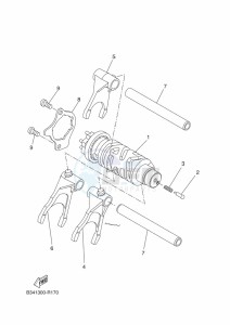 XTZ690-U TENERE 700 (BW32) drawing SHIFT CAM & FORK