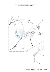 YFM700FWB KODIAK 700 (B6KE) drawing WVTA HANDLE SWITCH, CABLE