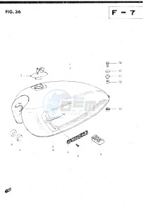 GS500E (Z-D) drawing FUEL TANK (MODEL D)