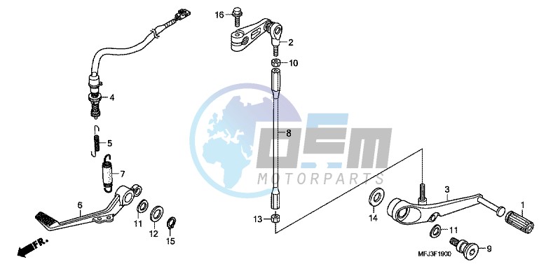 BRAKE PEDAL/ CHANGE PEDAL