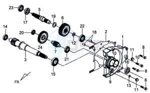 MIO 100 drawing CRANKCASE - DRIVE SHAFT