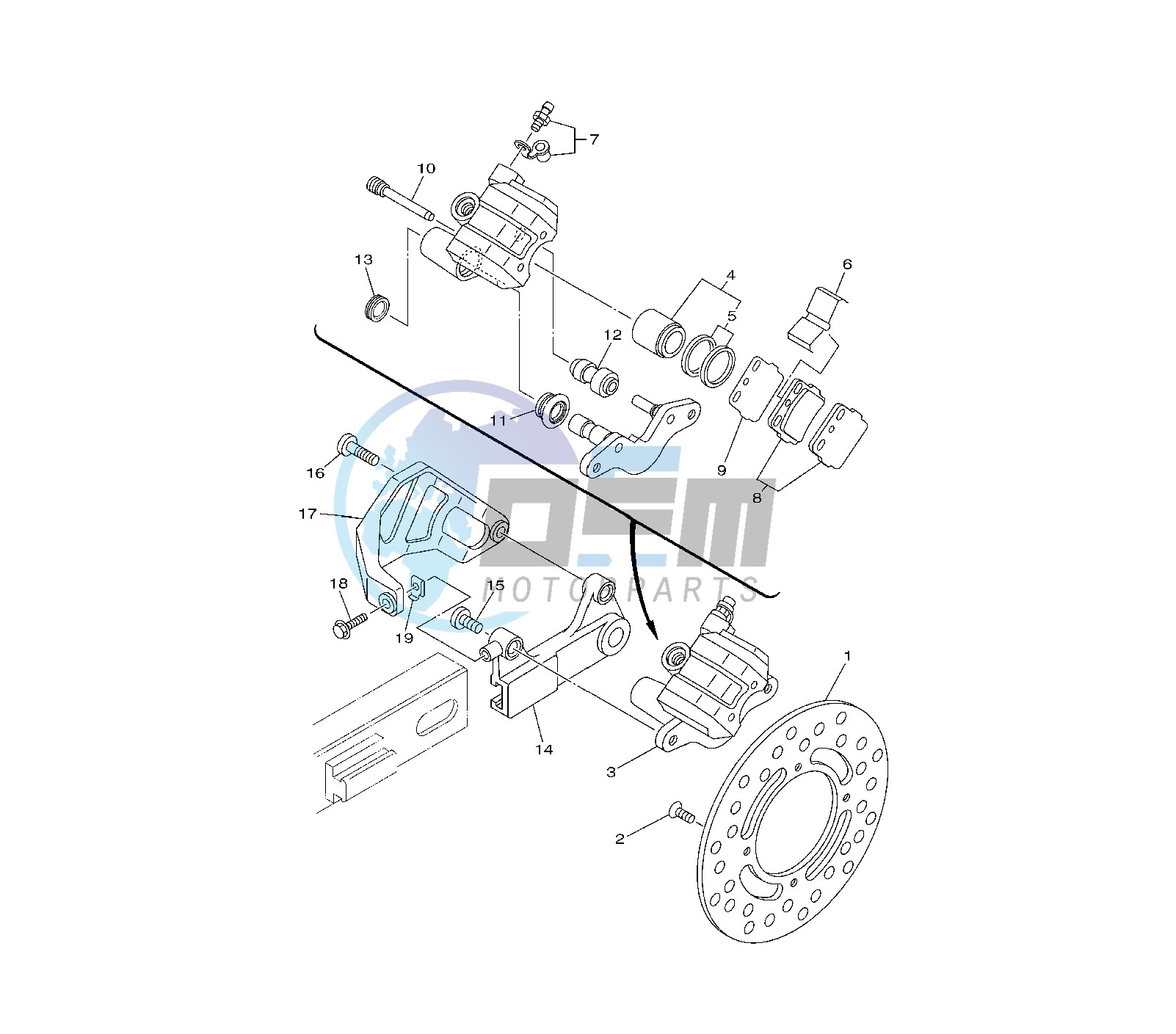 REAR BRAKE CALIPER