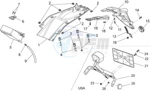 Griso S.E. 1200 8V USA-CND drawing Rear body - Mudguard