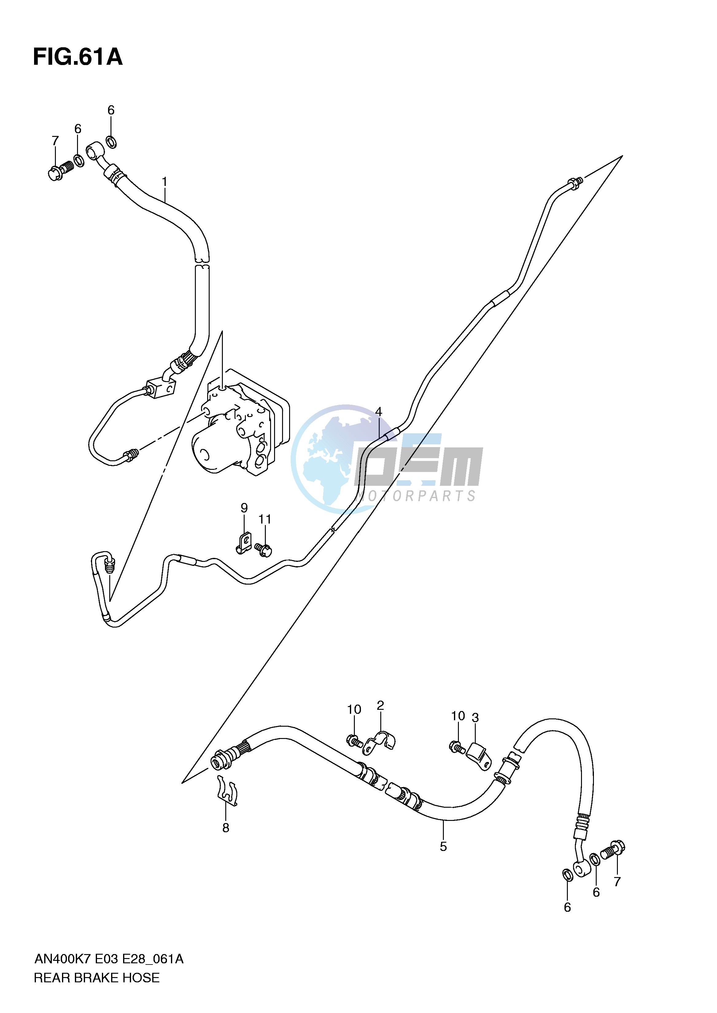 REAR BRAKE HOSE(AN400AK9 AL0 ZAL0)