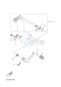 MT125 MT-125 (5D7L) drawing SHIFT SHAFT