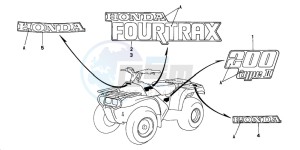 TRX200 FOURTRAX 200 drawing MARK (TRX200D)('92,'93)