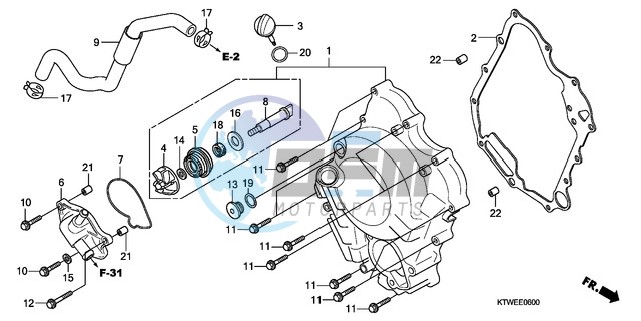 RIGHT CRANKCASE COVER/ WATER PUMP