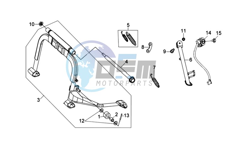 CENTRAL STAND /SIDE STAND/ KICKSTARTER PEDAL