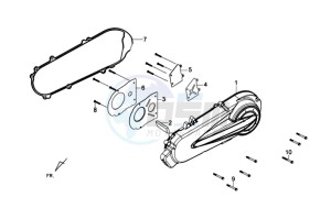 HD 2 125i drawing CRANKCASE COVER LEFT