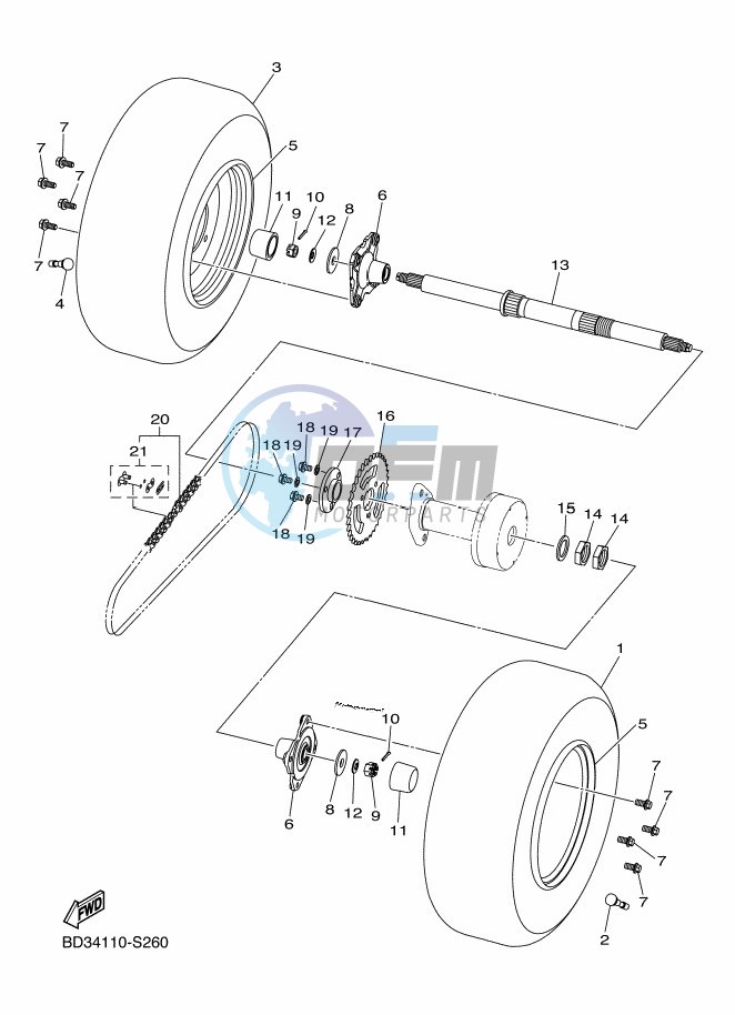 REAR AXLE & WHEEL