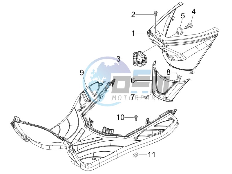 Central cover - Footrests