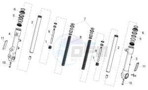 Sport City One 125 4T e3 drawing Front Fork