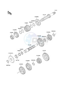 KX 100 A [KX100 MONSTER ENERGY] (A6F - A9FA) D9F drawing TRANSMISSION