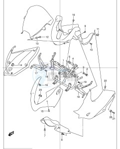 GSF1200 (E2) Bandit drawing COWLING INSTALLATION PARTS (GSF1200SK1 SK2 SK3 SK4 SK5 SZK5)