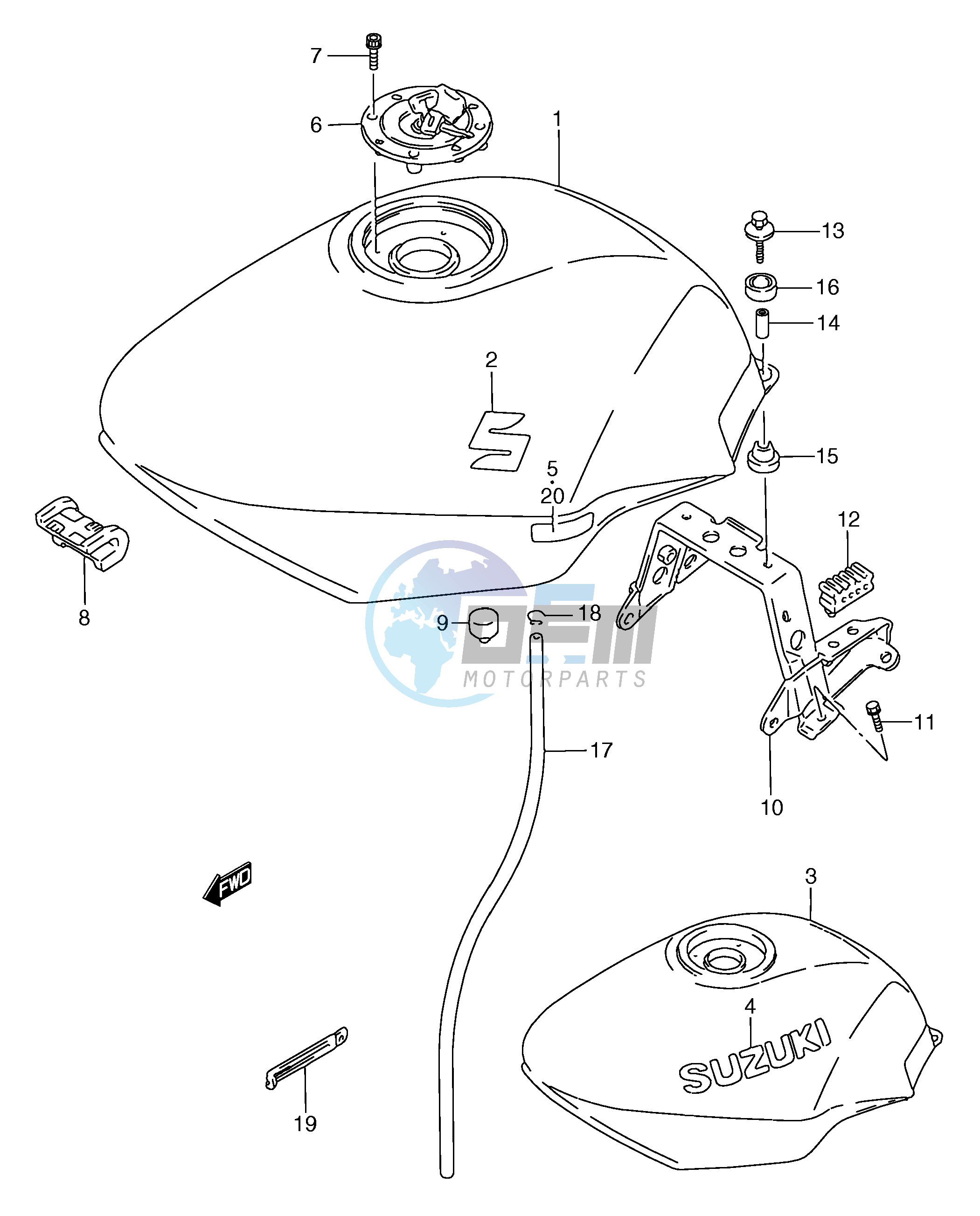 FUEL TANK (MODEL P R S)