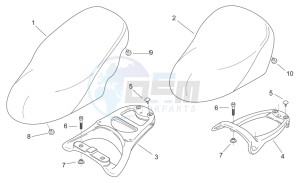 Scarabeo 50 2t (eng. Minarelli) drawing Seat - Carrier