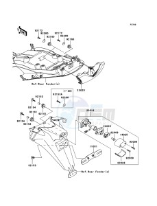 ZZR1400_ABS ZX1400D8F FR GB XX (EU ME A(FRICA) drawing Taillight(s)