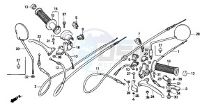 PK50S drawing HANDLE LEVER/SWITCH/CABLE