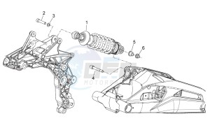 Shiver 750 drawing Rear Shock absorber