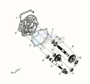 FIDDLE II 125S drawing CRANKCASE - DRIVE SHAFT