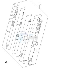 GSF1200 (E2) Bandit drawing FRONT DAMPER (GSF1200K1 K2 K3 K4 ZK4 K5 ZK5)