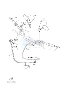 MTM850 MTM-850 XSR900 (B90L) drawing STEERING HANDLE & CABLE