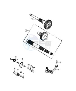 DJANGO 125 EVASION drawing DRIVE SHAFTS / KICKSTARTER