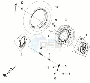 MIO 50 drawing REAR WHEEL / CENTRAL STAND