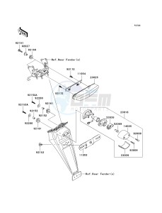 ZX 600 P [NINJA ZX-6R] (7F-8FA) P7F drawing TAILLIGHT-- S- -