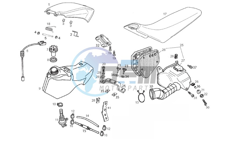 Tank - Air box - Saddle