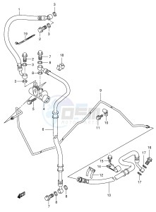 AN400 (E2) Burgman drawing REAR BRAKE HOSE