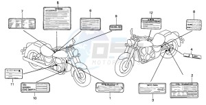 VT750C2 drawing CAUTION LABEL