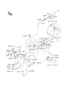 KAF 400 B [MULE 600] (B6F-B9F) B9F drawing FUEL EVAPORATIVE SYSTEM -- CA- -