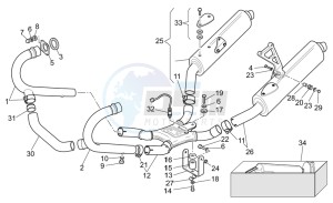 V 11 Cafe Ballabio 1100 drawing Exhaust unit